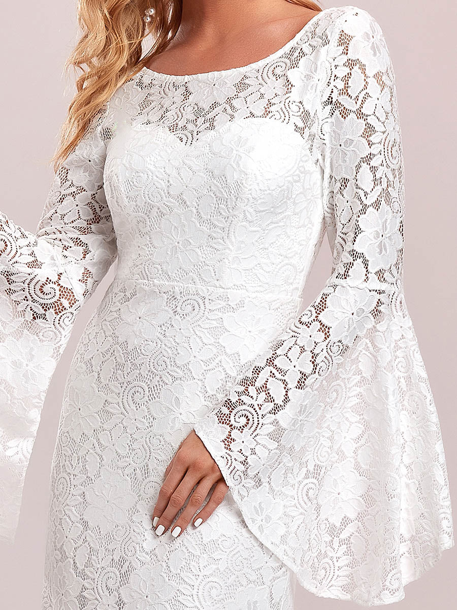 Round Neck Bat-Wing Sleeves A Line Wholesale Wedding Dresses