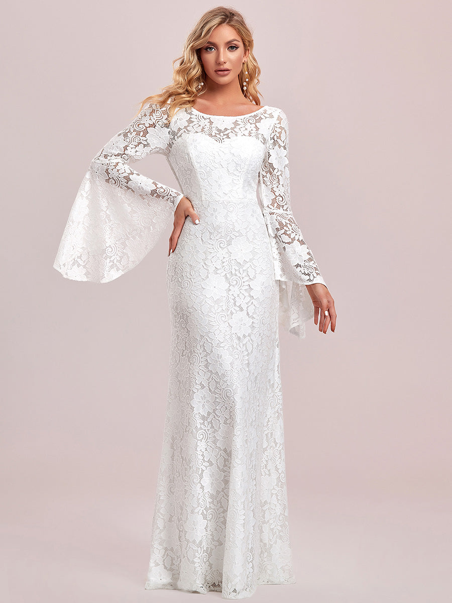 Round Neck Bat-Wing Sleeves A Line Wholesale Wedding Dresses