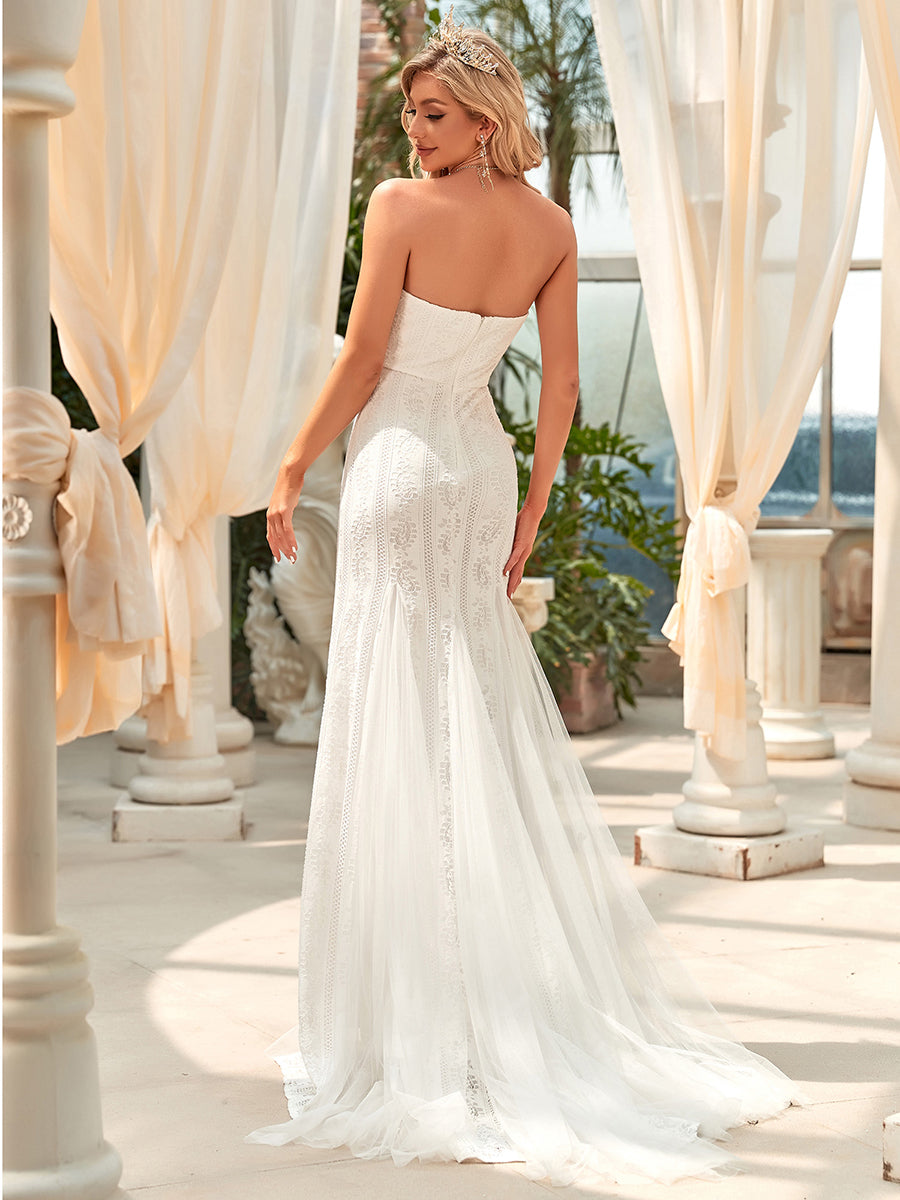 Strapless Sweetheart Neckline Fishtail Wholesale Wedding Dresses