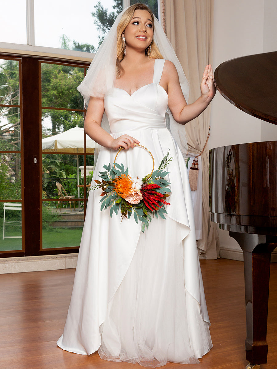 Sleeveless Sweetheart Neck Floor Length Wholesale Wedding Dresses