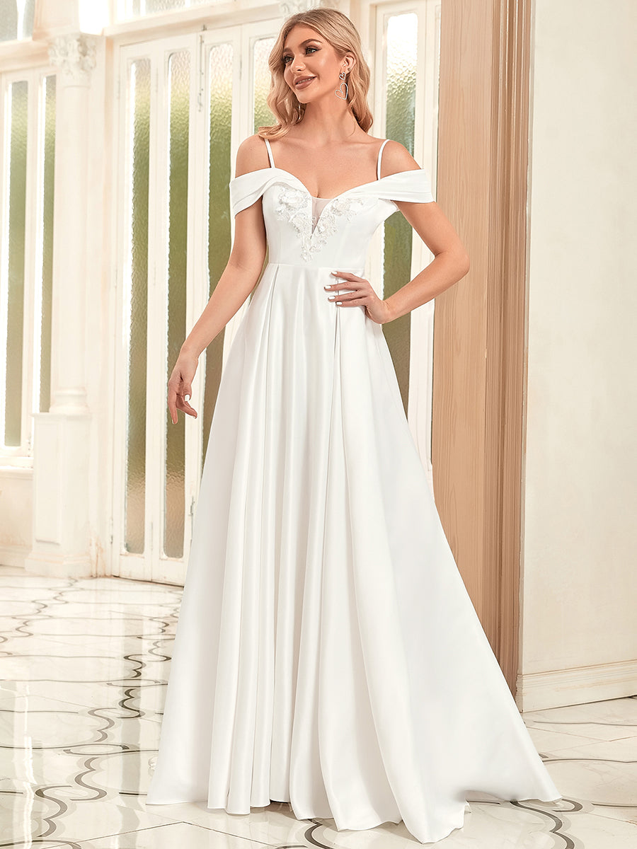 Gorgeous Off Shoulders V Neck A Line Wholesale Wedding Dresses