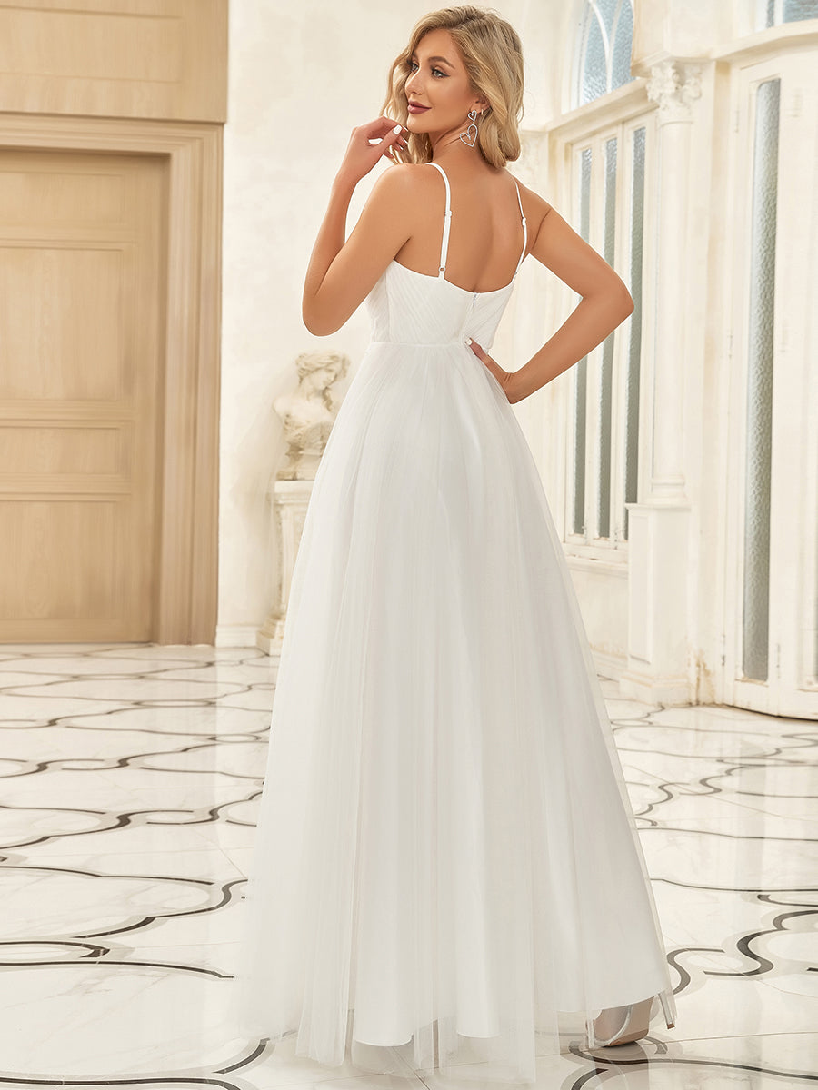 Deep V Neck A Line Backless Wholesale Wedding Dresses