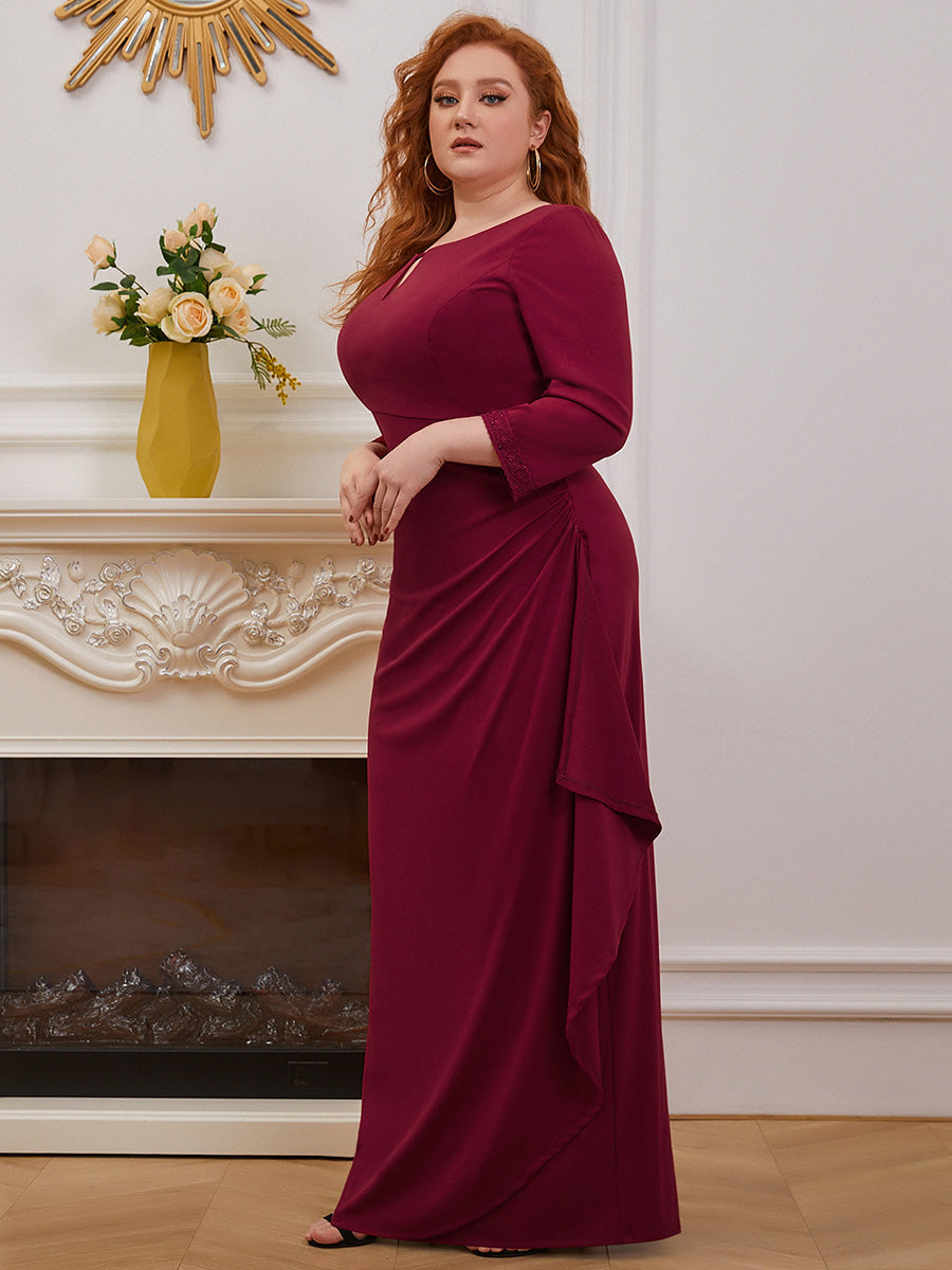 Modest Wholesale Side Ruched Round Neck Wholesale Evening Dress