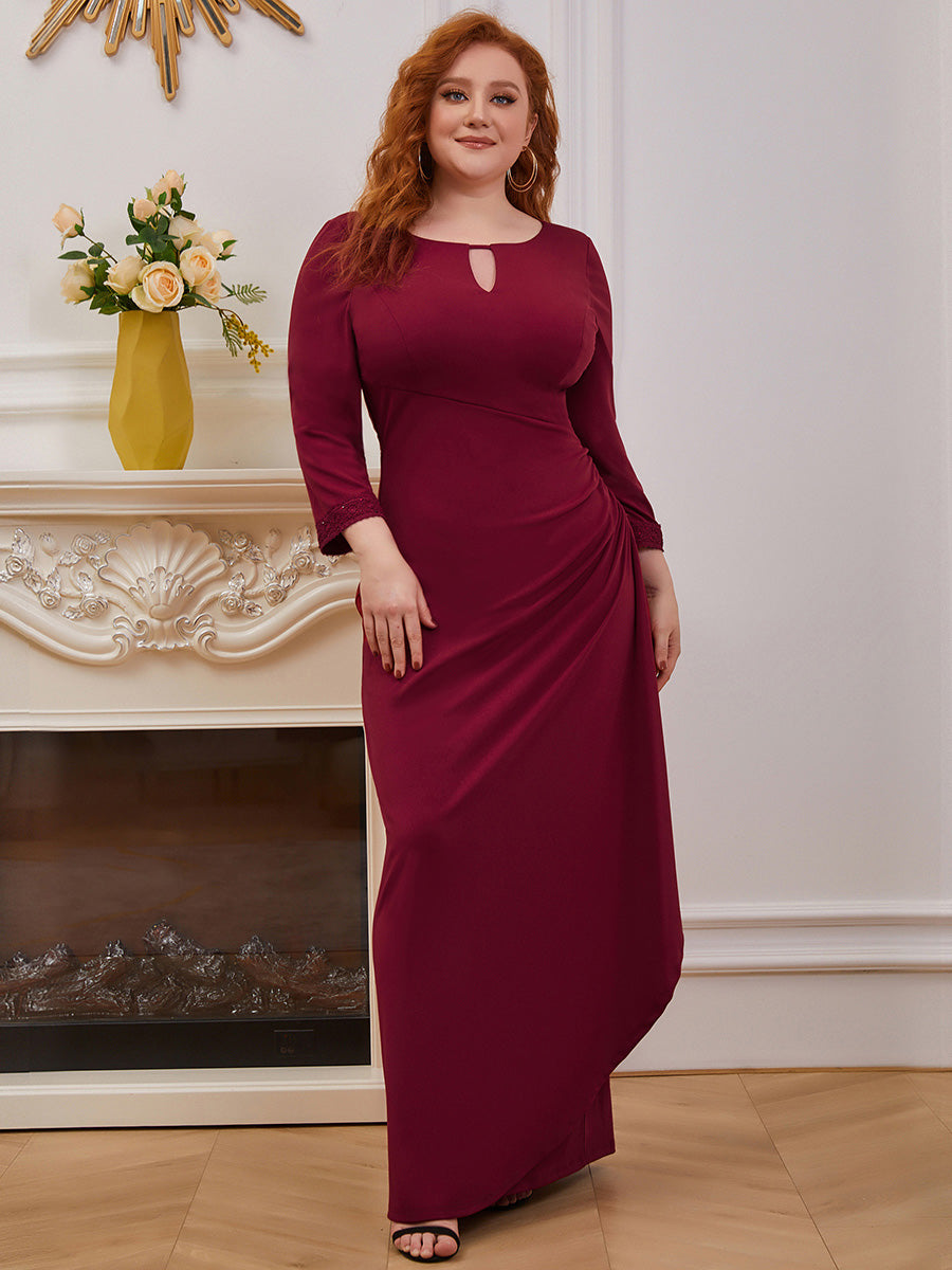 Modest Wholesale Side Ruched Round Neck Wholesale Evening Dress