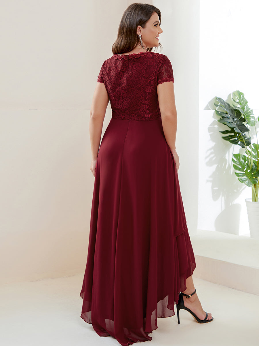 Plus Wholesale Mother of Bridesmaid Dresses with Deep V Neck Short Sleeves