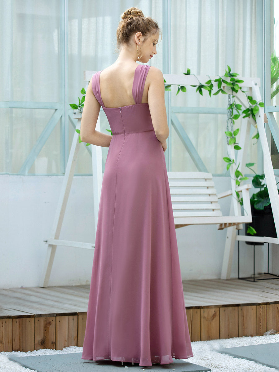 Elegant Floor Length Ruched Chiffon Bridesmaid Dresses