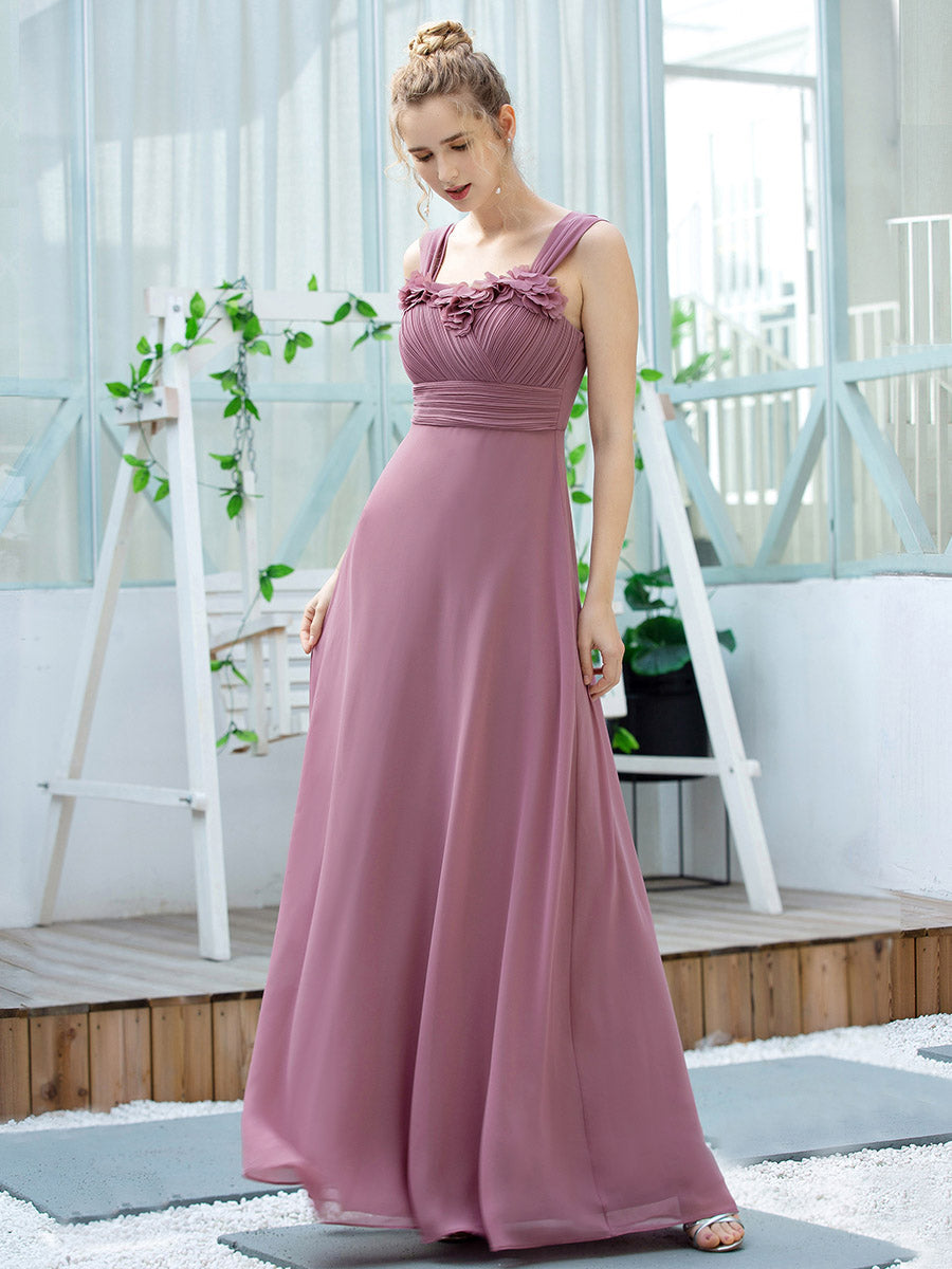 Elegant Floor Length Ruched Chiffon Bridesmaid Dresses