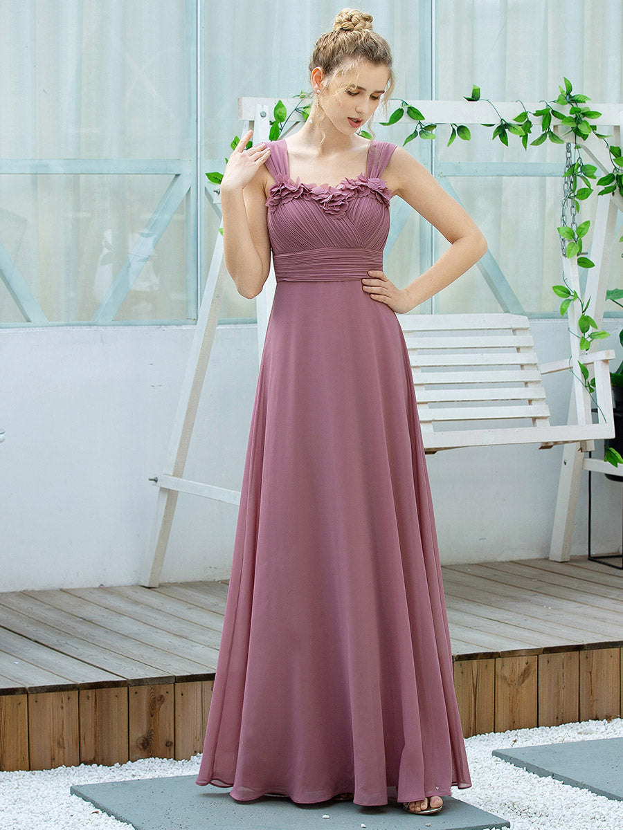 Elegant Floor Length Ruched Chiffon Bridesmaid Dresses