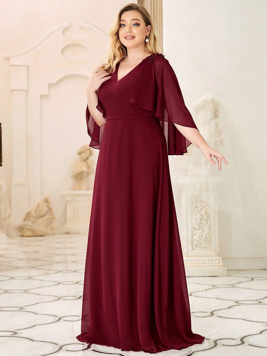 Elegant Plus Size Floor Length Bridesmaid Dresses with Wraps