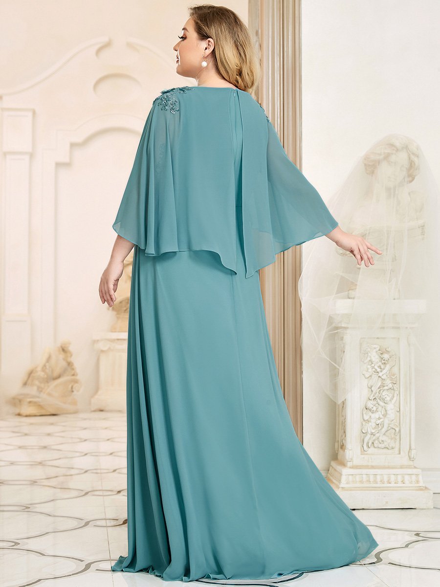 Elegant Plus Size Floor Length Bridesmaid Dresses with Wraps