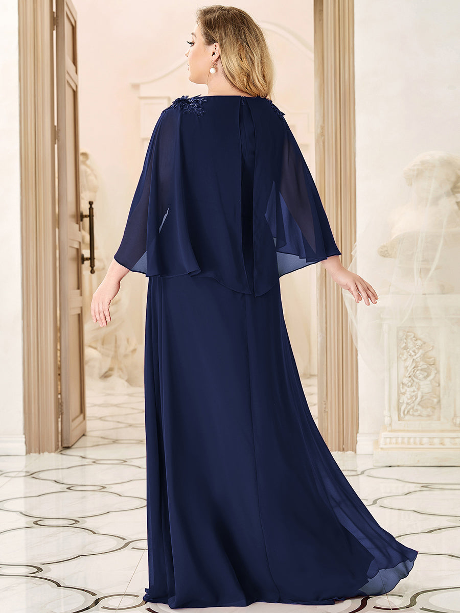 Elegant Plus Size Floor Length Bridesmaid Dresses with Wraps