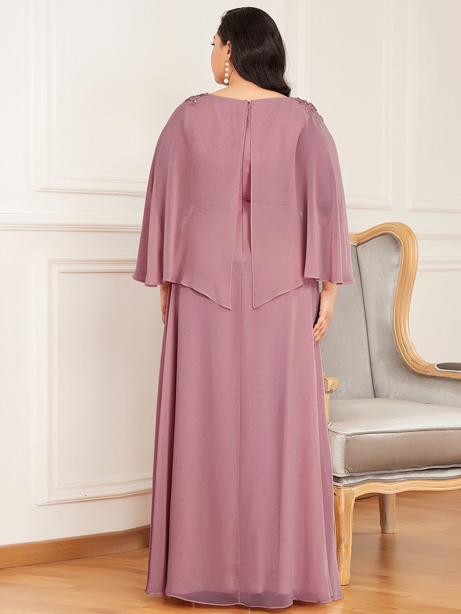 Elegant Plus Size Floor Length Bridesmaid Dresses with Wraps