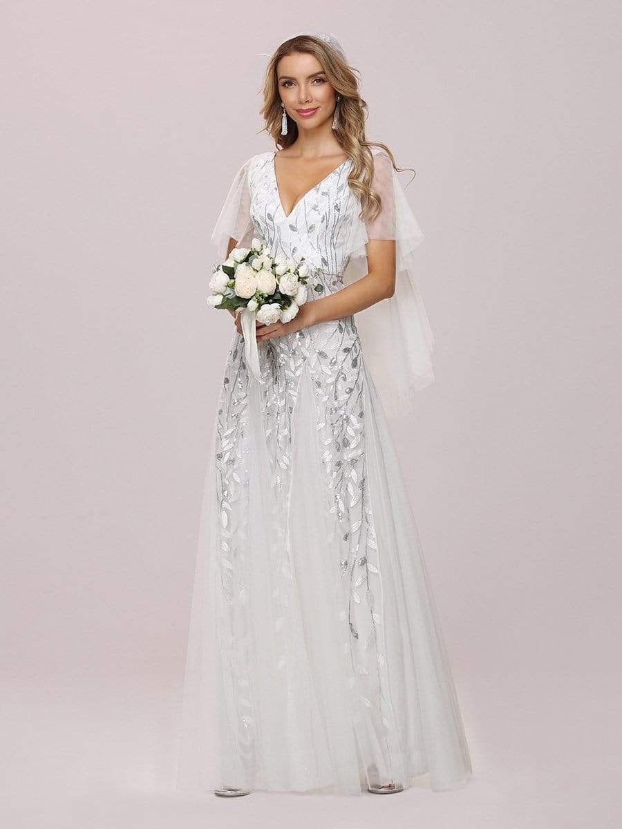 Glamorous Wholesale Tulle Wedding Dresses With Sequin Appliques