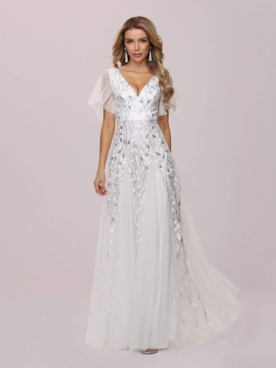 Glamorous Wholesale Tulle Wedding Dresses With Sequin Appliques
