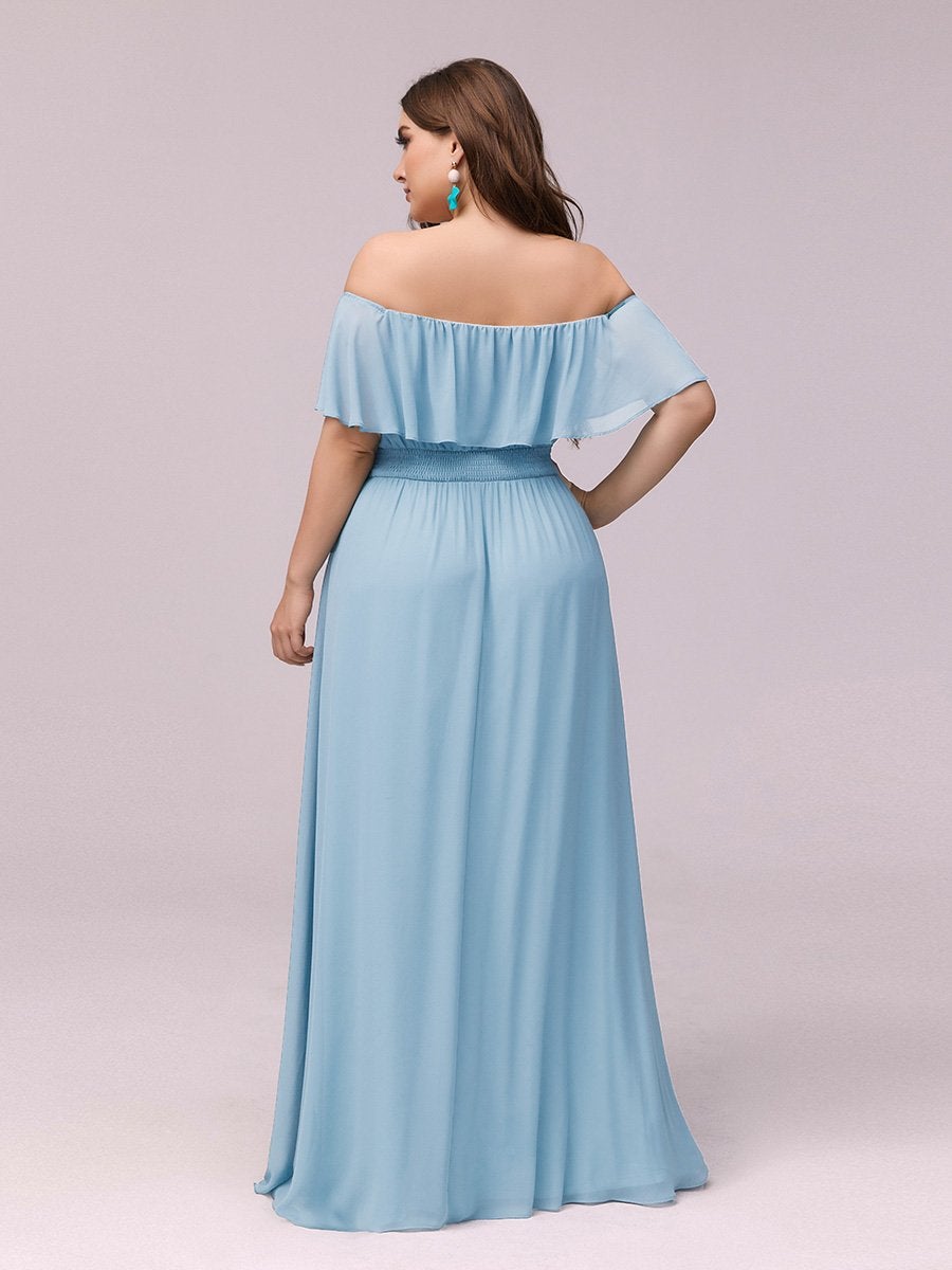 Women's Plus Size Ruffle Thigh Split Wholesale Bridesmaid Dresses