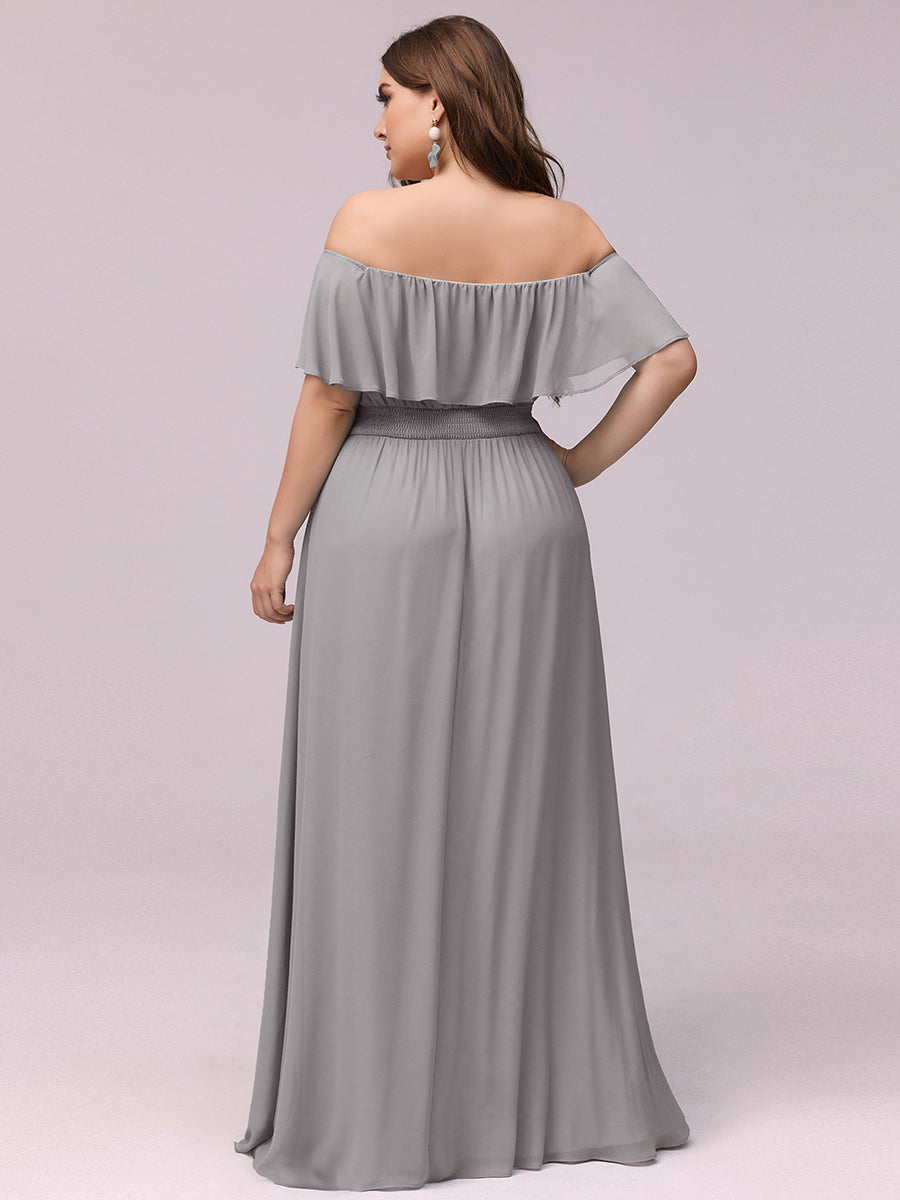 Women's Plus Size Ruffle Thigh Split Wholesale Bridesmaid Dresses