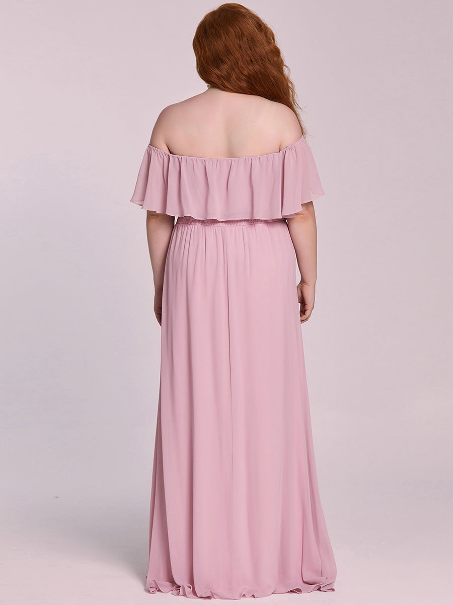 Women's Plus Size Ruffle Thigh Split Wholesale Bridesmaid Dresses