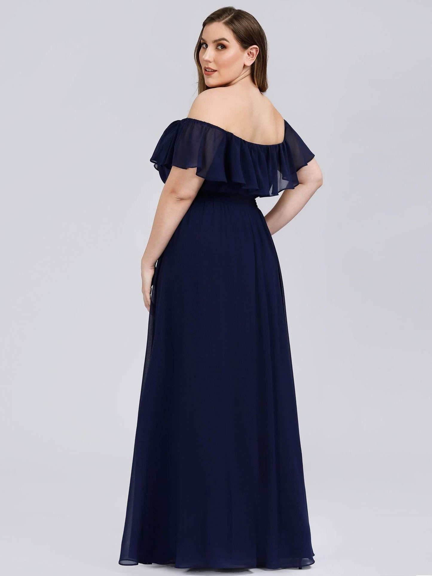 Women's Plus Size Ruffle Thigh Split Wholesale Bridesmaid Dresses