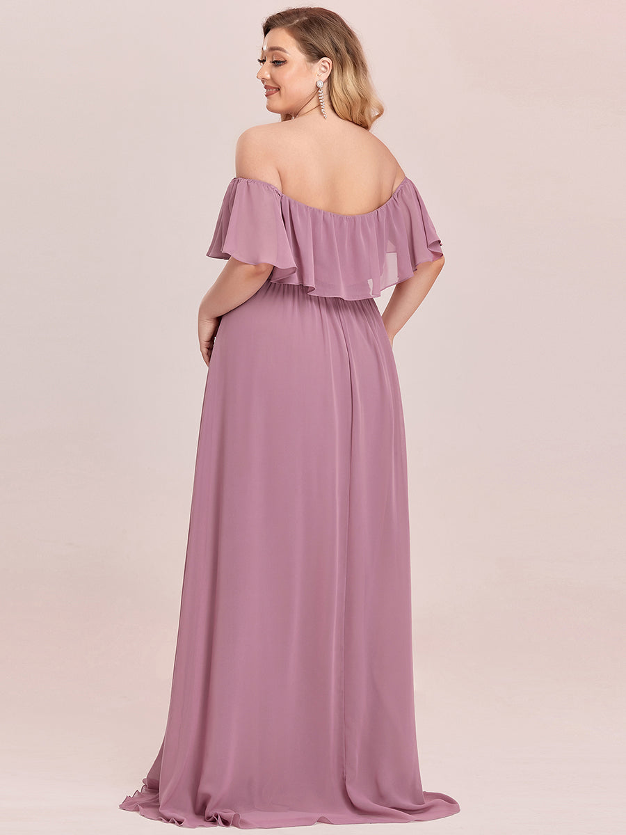 Women's Plus Size Ruffle Thigh Split Wholesale Bridesmaid Dresses