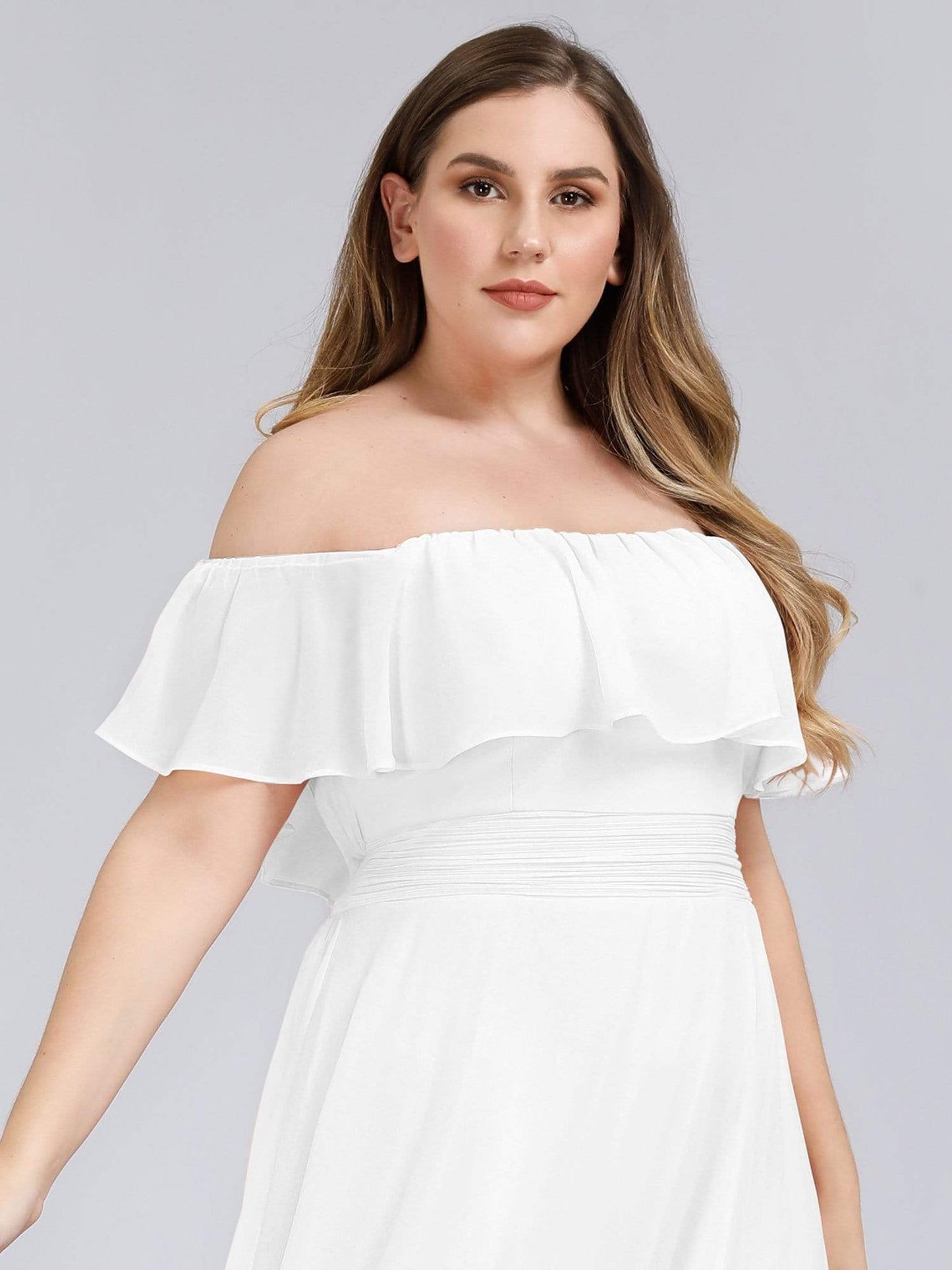 Women's Plus Size Ruffle Thigh Split Wholesale Bridesmaid Dresses