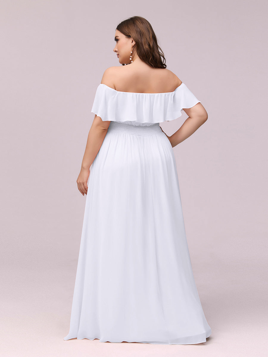 Women's Plus Size Ruffle Thigh Split Wholesale Bridesmaid Dresses