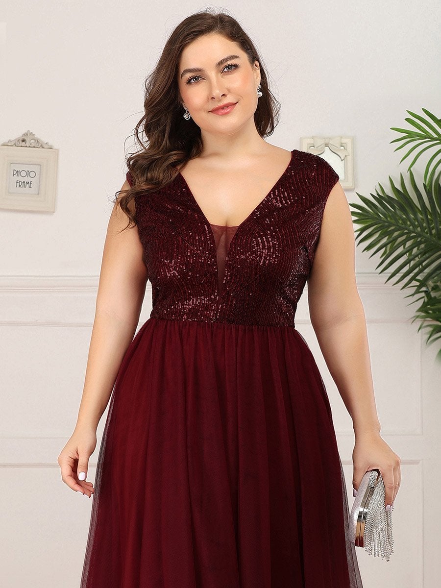 Plus Size Maxi Sequin Wholesale Prom Dresses With Cap Sleeve