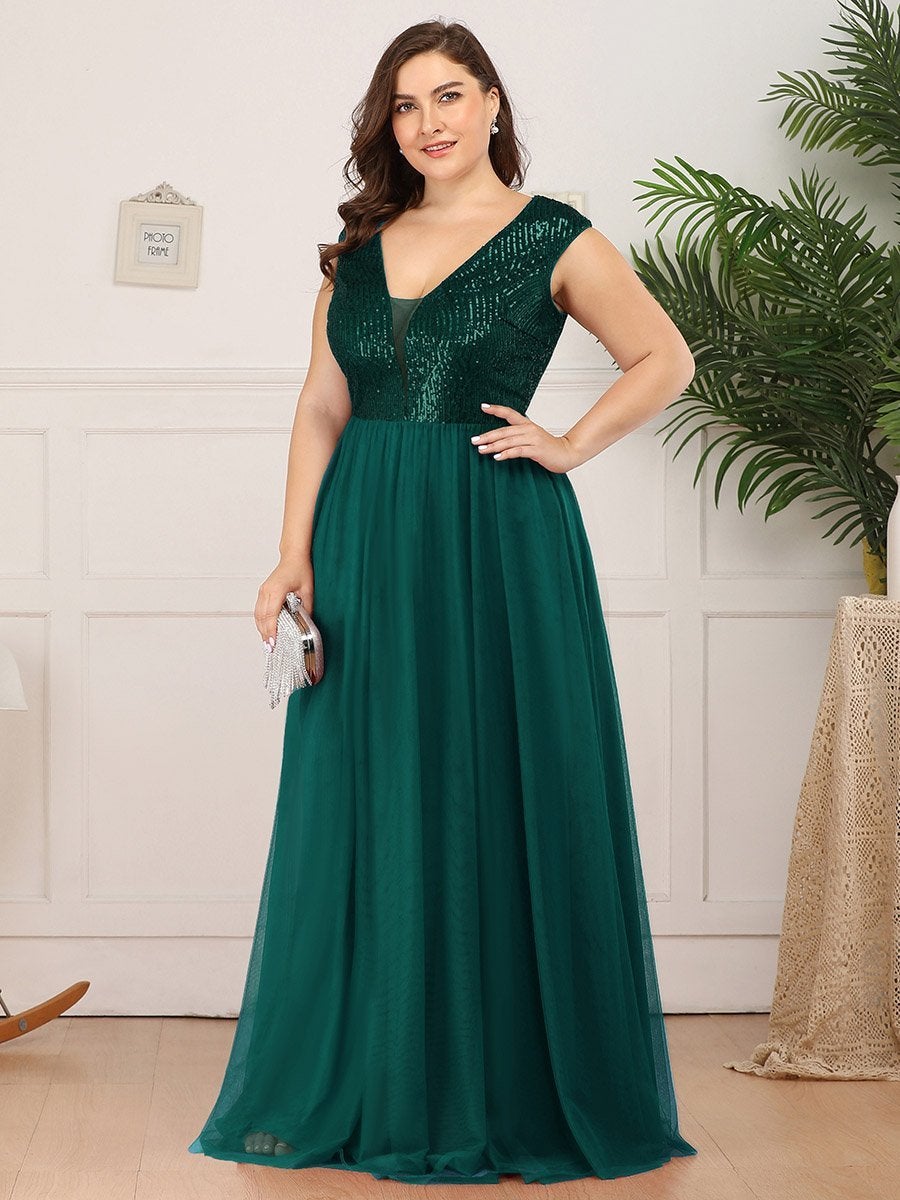 Plus Size Maxi Sequin Wholesale Prom Dresses With Cap Sleeve