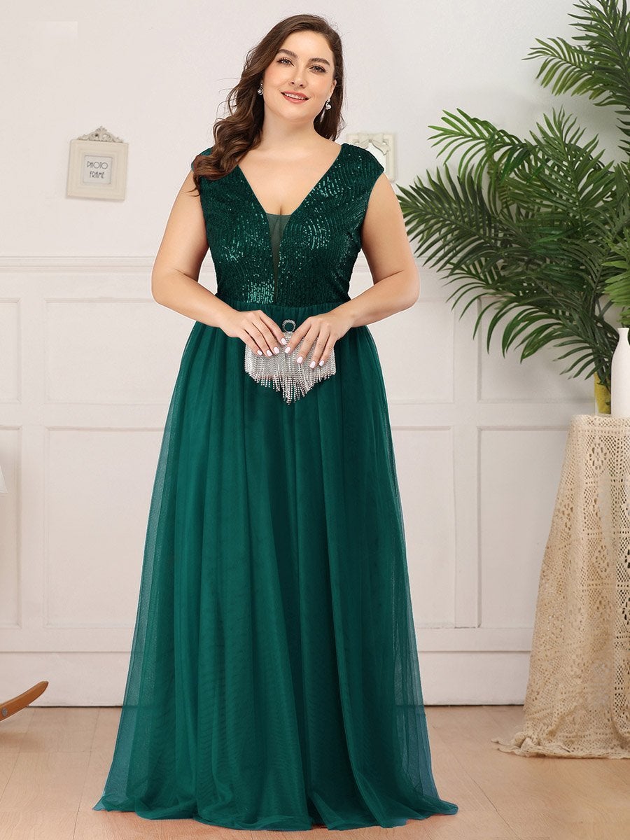Plus Size Maxi Sequin Wholesale Prom Dresses With Cap Sleeve