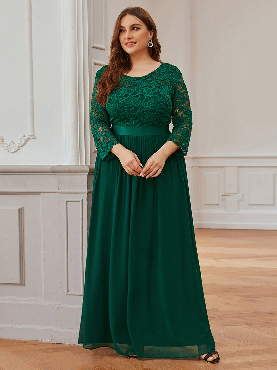 Elegant Empire  Waist Wholesale Bridesmaid Dresses with Long Lace Sleeve