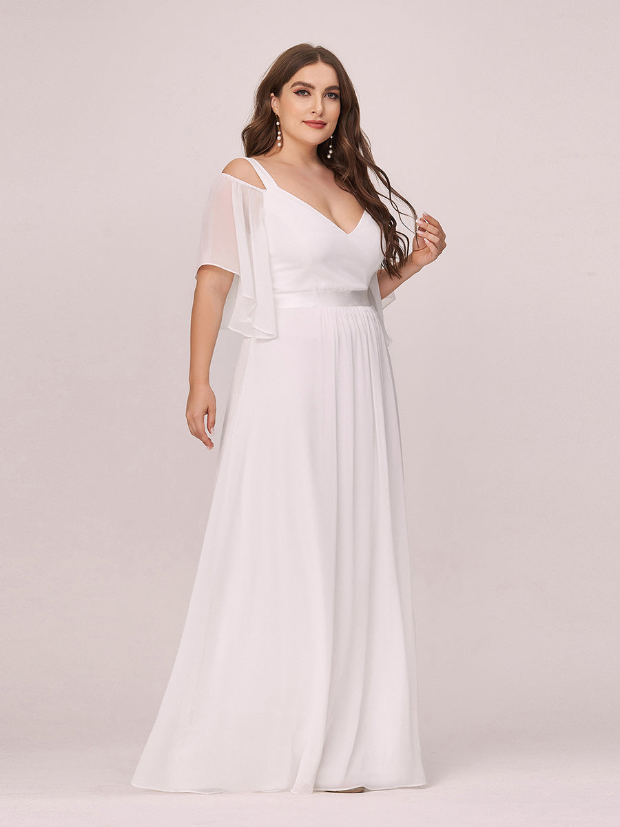 Women's Cold Shoulder Chiffon Plus Size Wholesale Bridesmaid Dresses