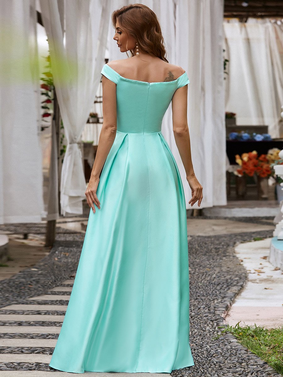 A-Line Off Shoulder Maxi Long Wholesale Prom Dresses