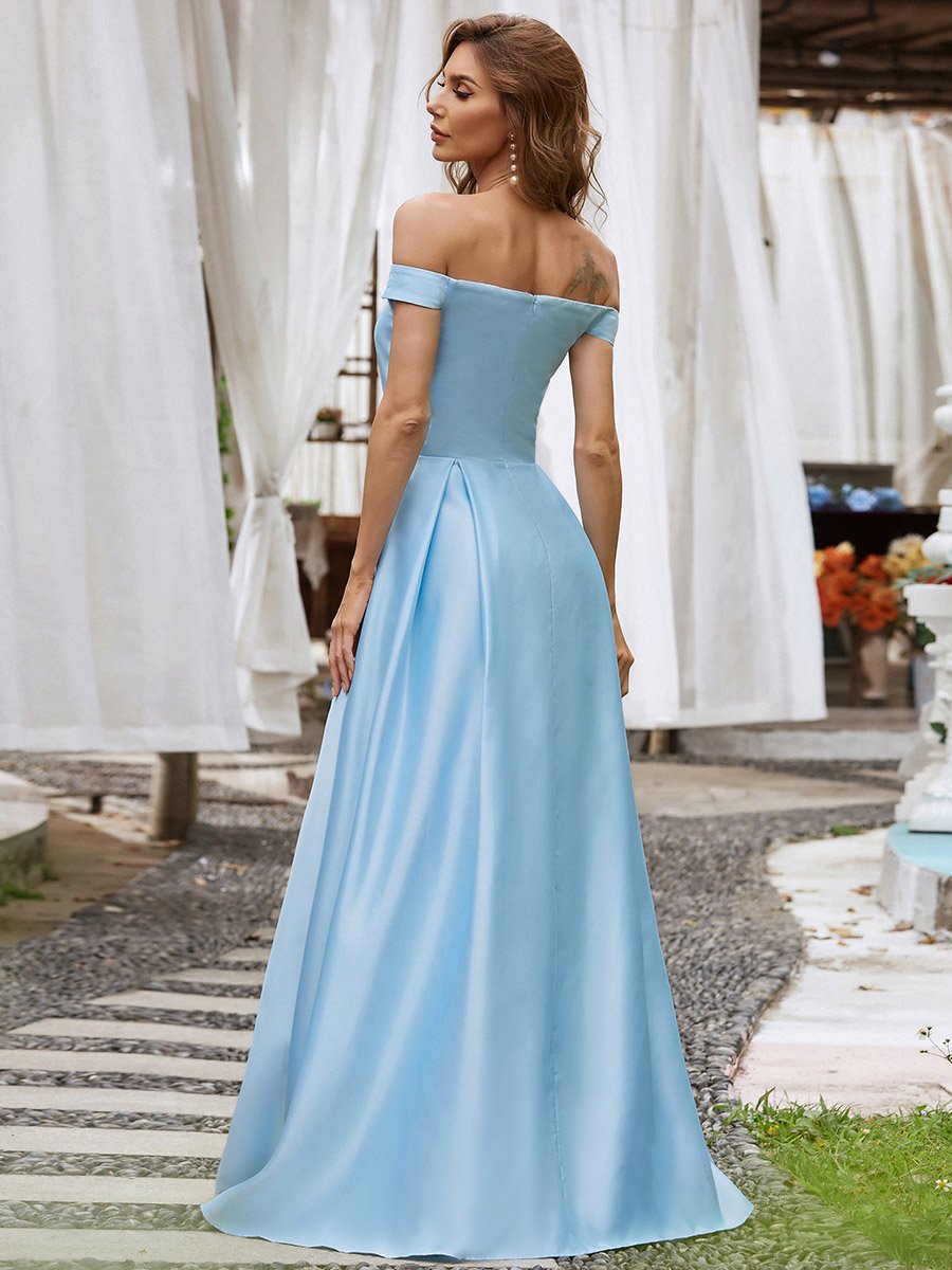 A-Line Off Shoulder Maxi Long Wholesale Prom Dresses