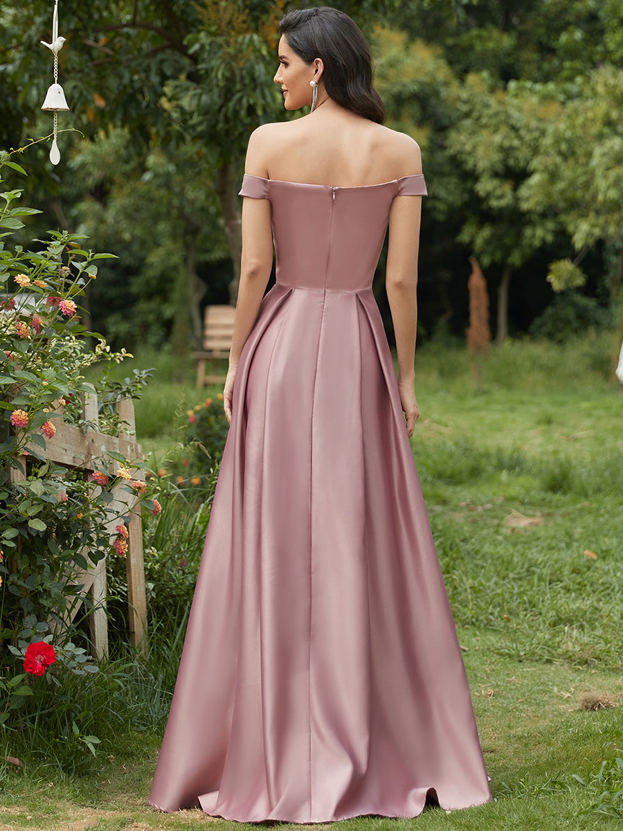A-Line Off Shoulder Maxi Long Wholesale Prom Dresses