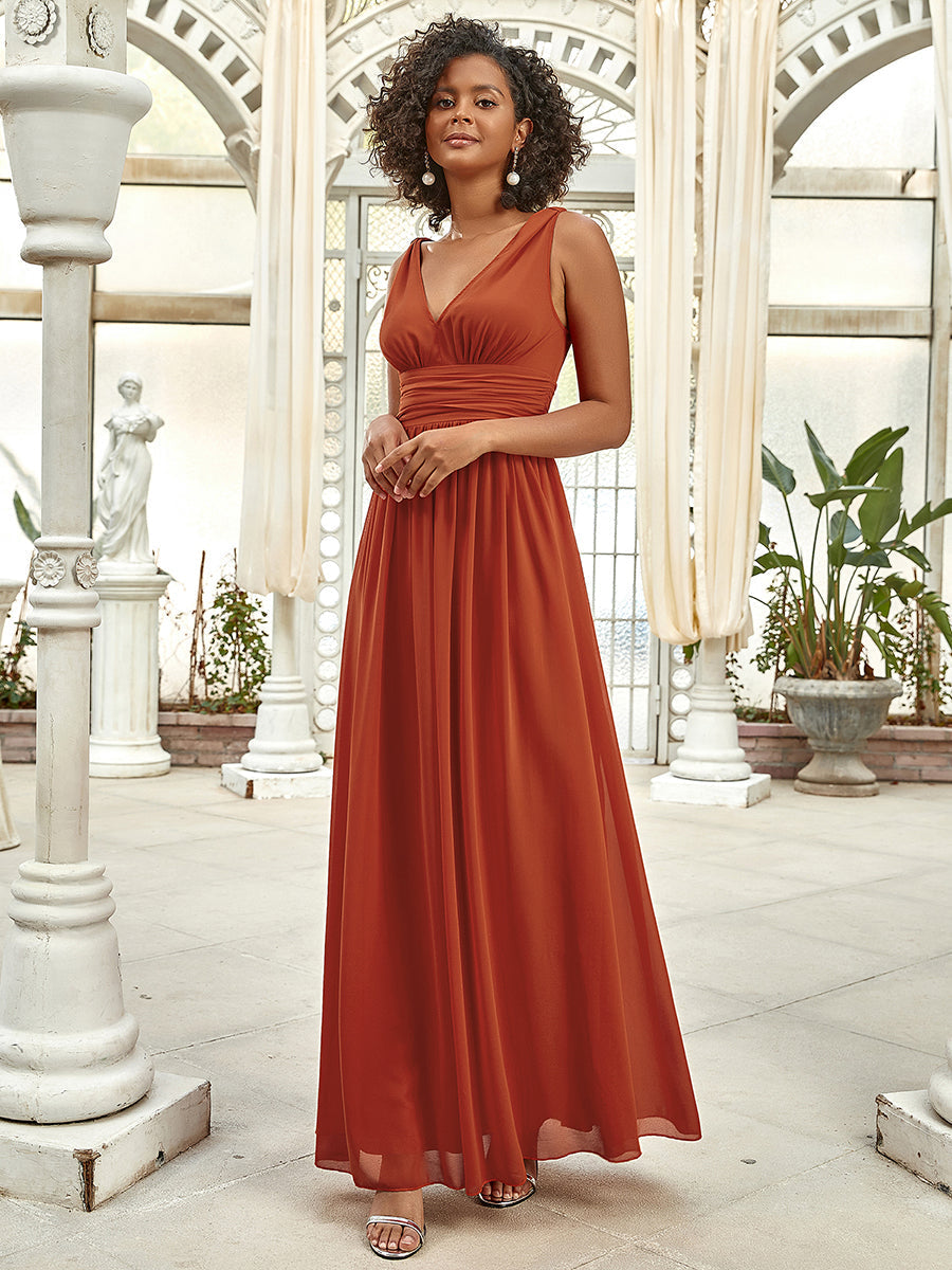 Double V-Neck Elegant Maxi Long Wholesale Evening Dresses
