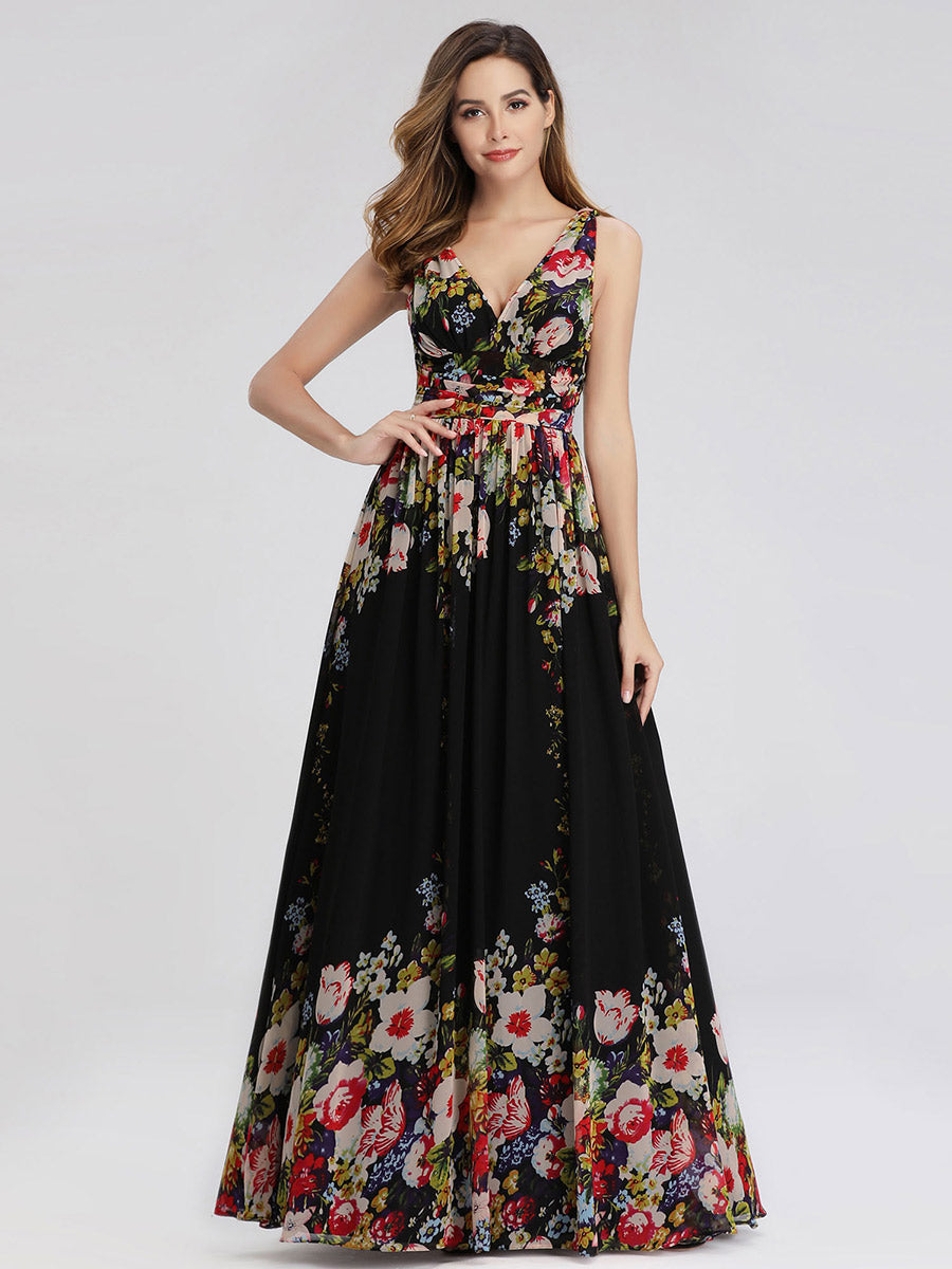Elegant Wholesale Maxi Long Evening Dresses With Double V-Neck