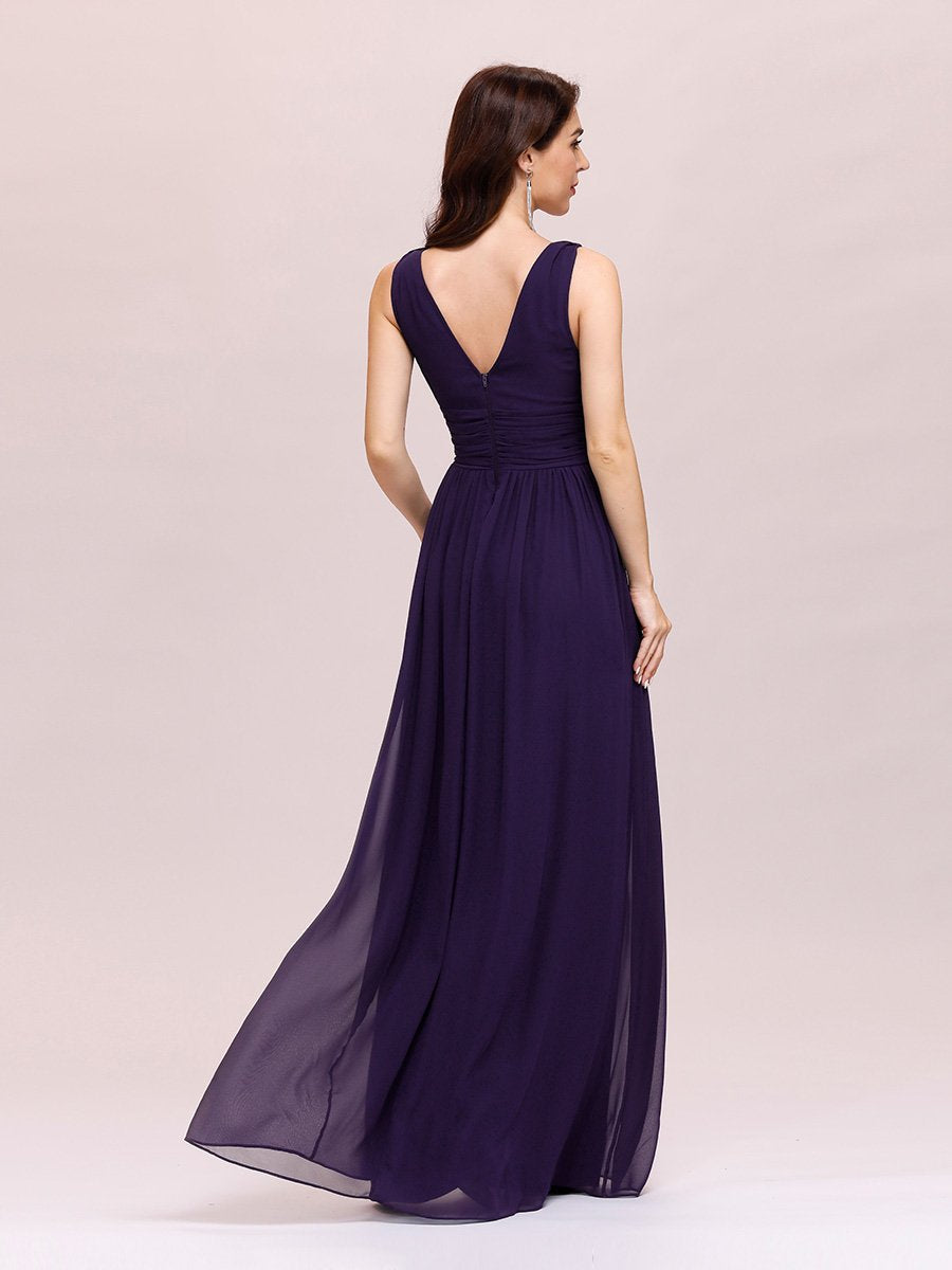 Double V-Neck Elegant Maxi Long Wholesale Evening Dresses