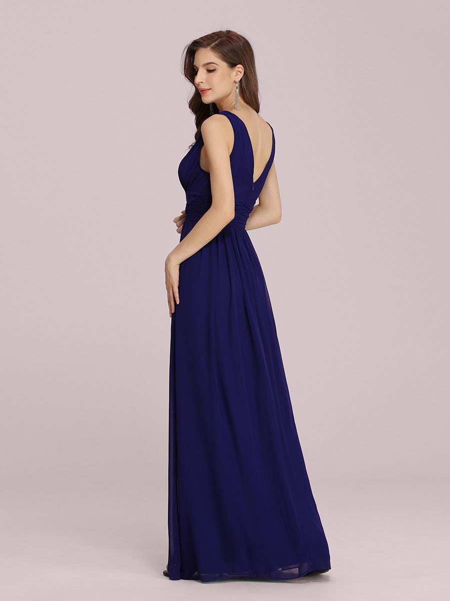 Elegant Double V-Neck Maxi Long Wholesale Bridesmaid Dresses