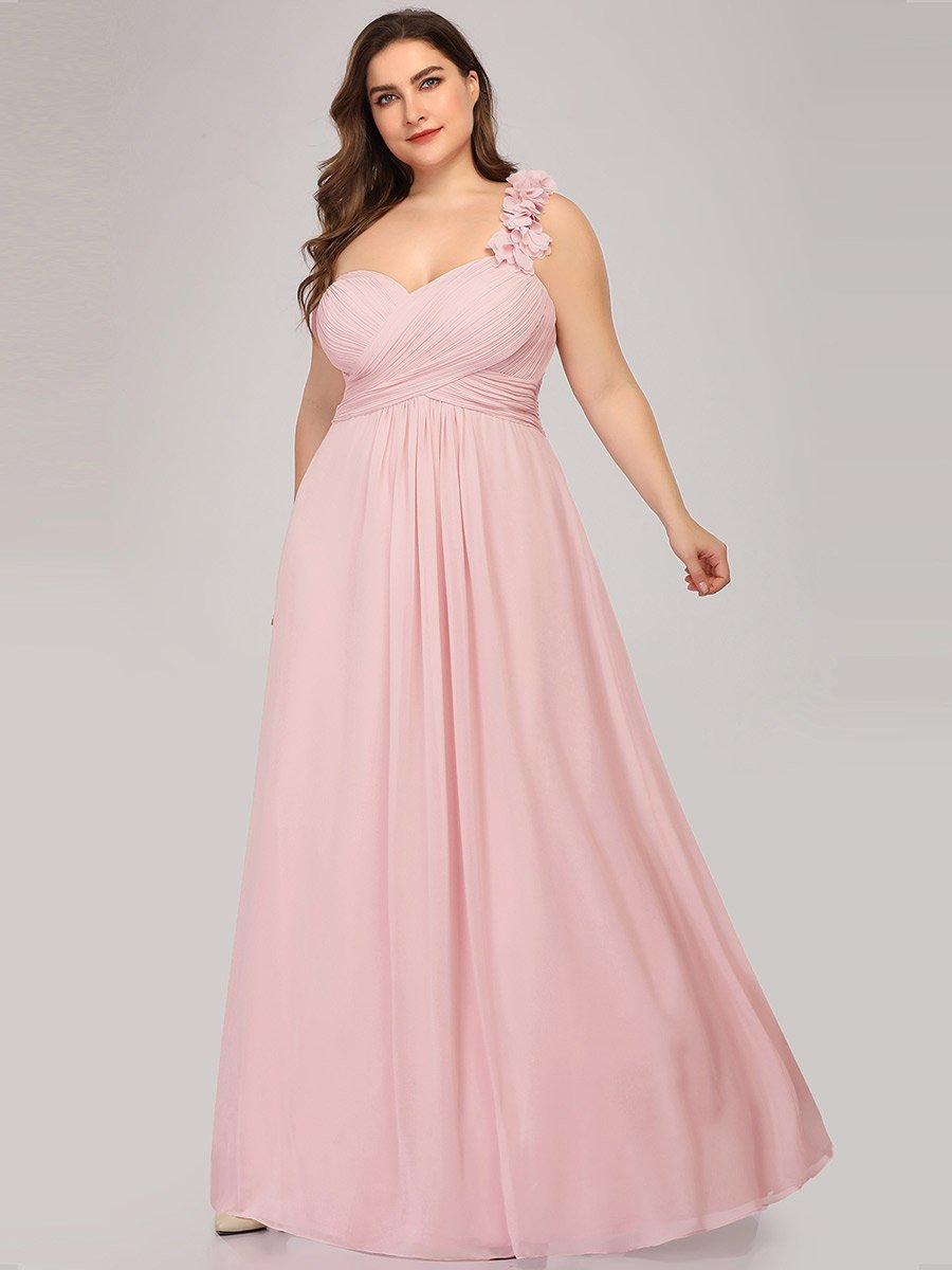 One Shoulder Plus Size Wholesale Chiffon Bridesmaid Dresses