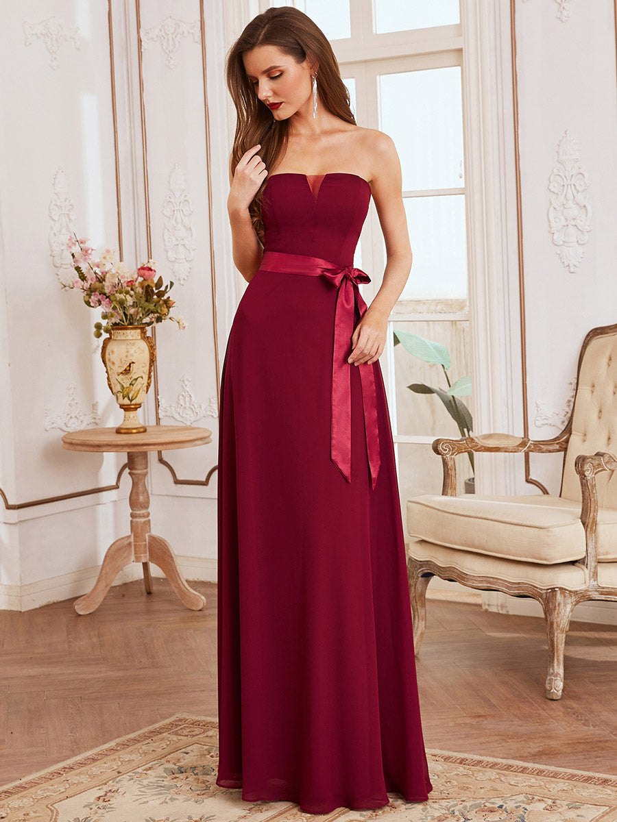 Simple Off Shoulder Wholesale Maxi Bridesmaid Dress