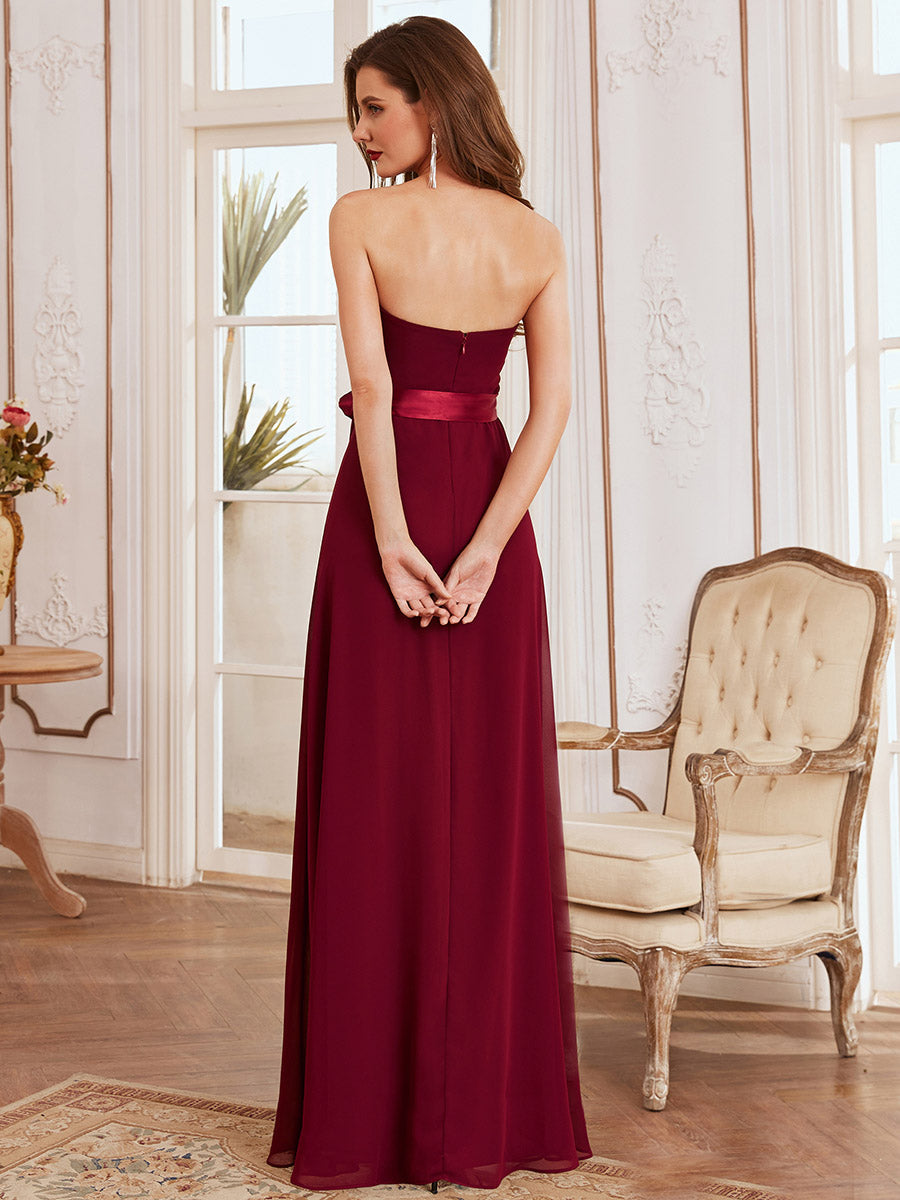 Simple Off Shoulder Wholesale Maxi Bridesmaid Dress