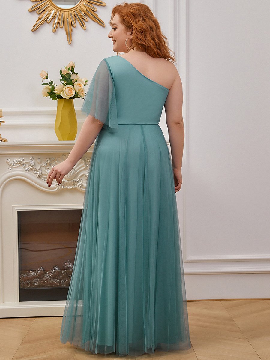 Plus Size Wholesale One Shoulder Chiffon Bridesmaid Dresses