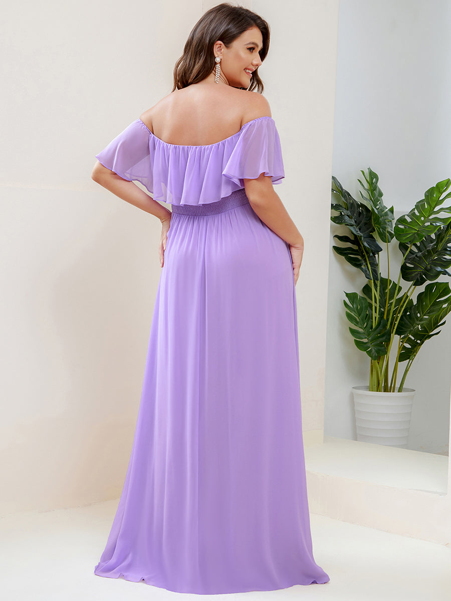 Women's Plus Size Ruffle Thigh Split Wholesale Bridesmaid Dresses