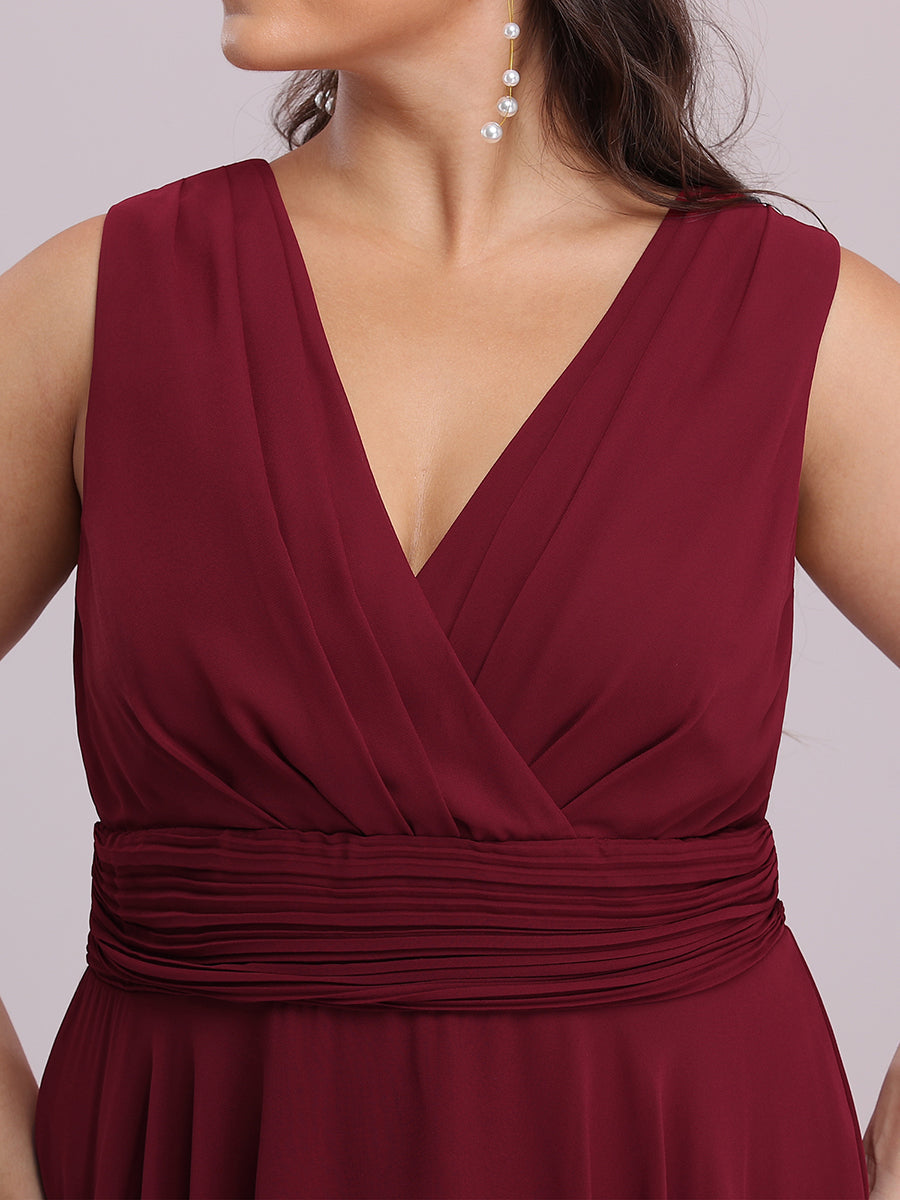 Plus Size Pretty Wholesale Knee Length Chiffon Bridesmaid Dress with Irregular Hem