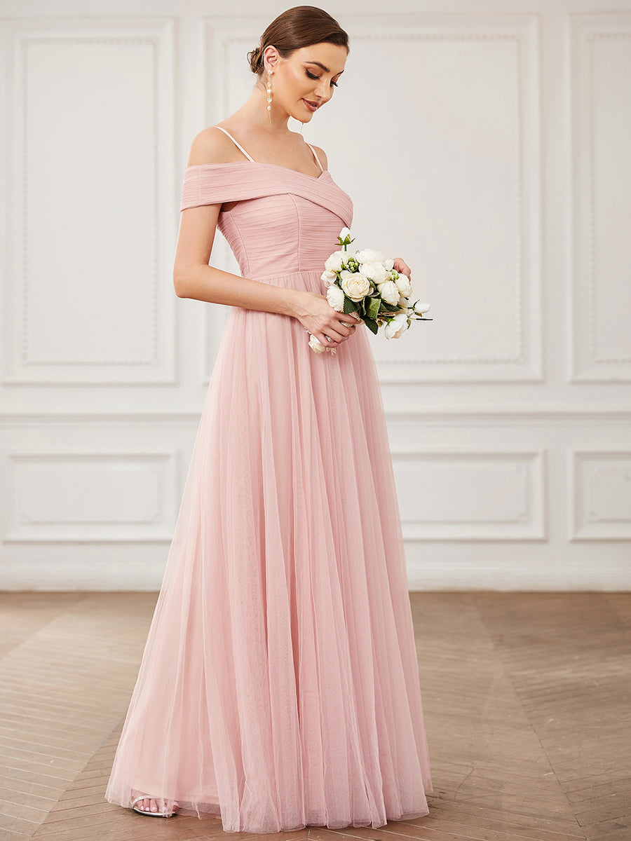 V Neck A Line Sleeveless Floor Length Wholesale Bridesmaid Dresses