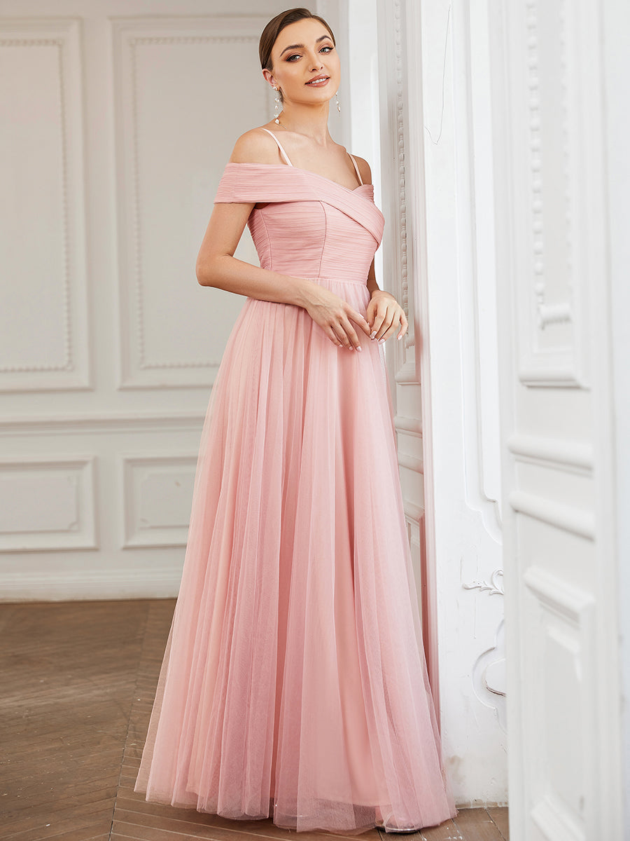 V Neck A Line Sleeveless Floor Length Wholesale Bridesmaid Dresses