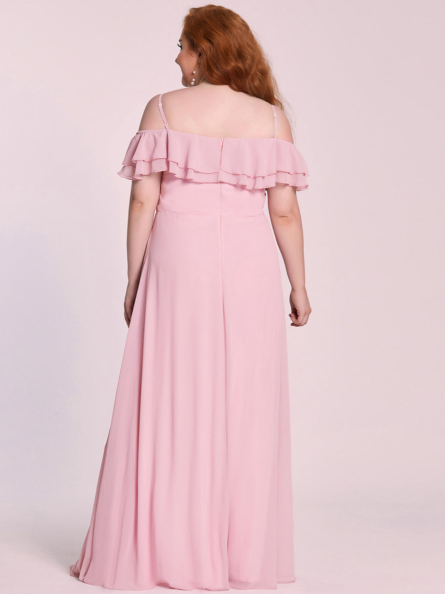 Plus Size Lovely Floor Length Ruffle Sleeves Wholesale Bridesmaid Dresses