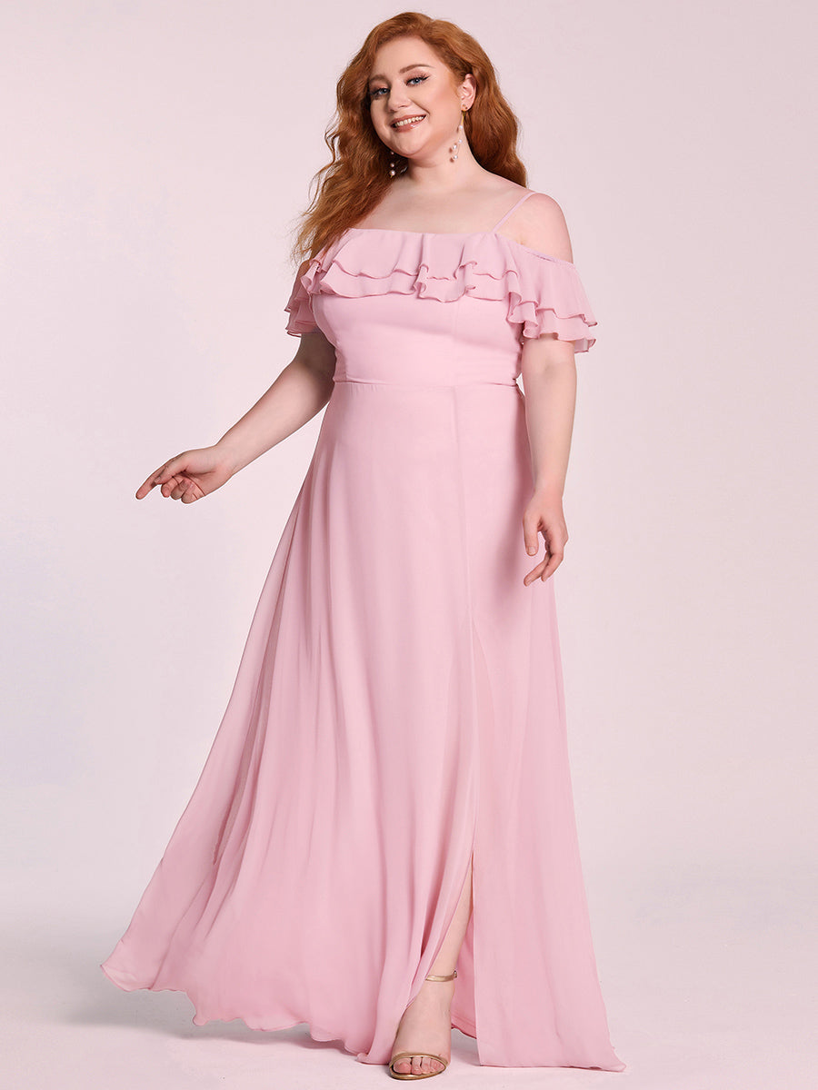 Plus Size Lovely Floor Length Ruffle Sleeves Wholesale Bridesmaid Dresses