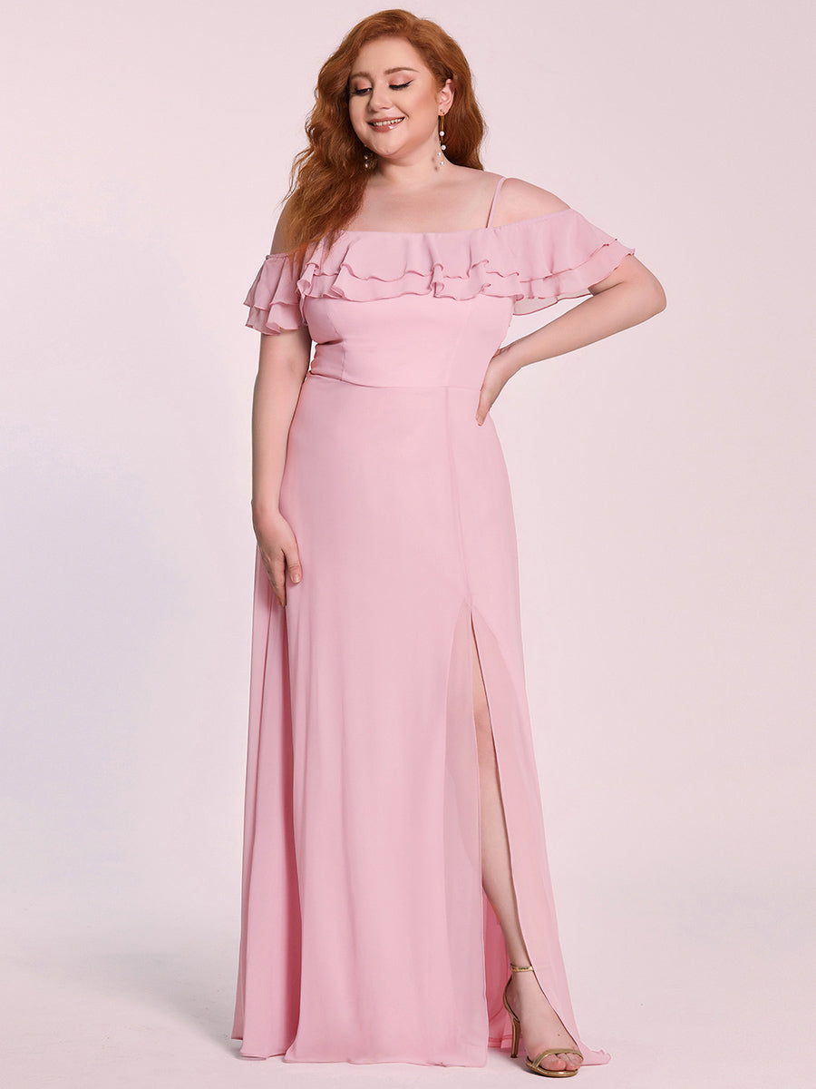 Plus Size Lovely Floor Length Ruffle Sleeves Wholesale Bridesmaid Dresses