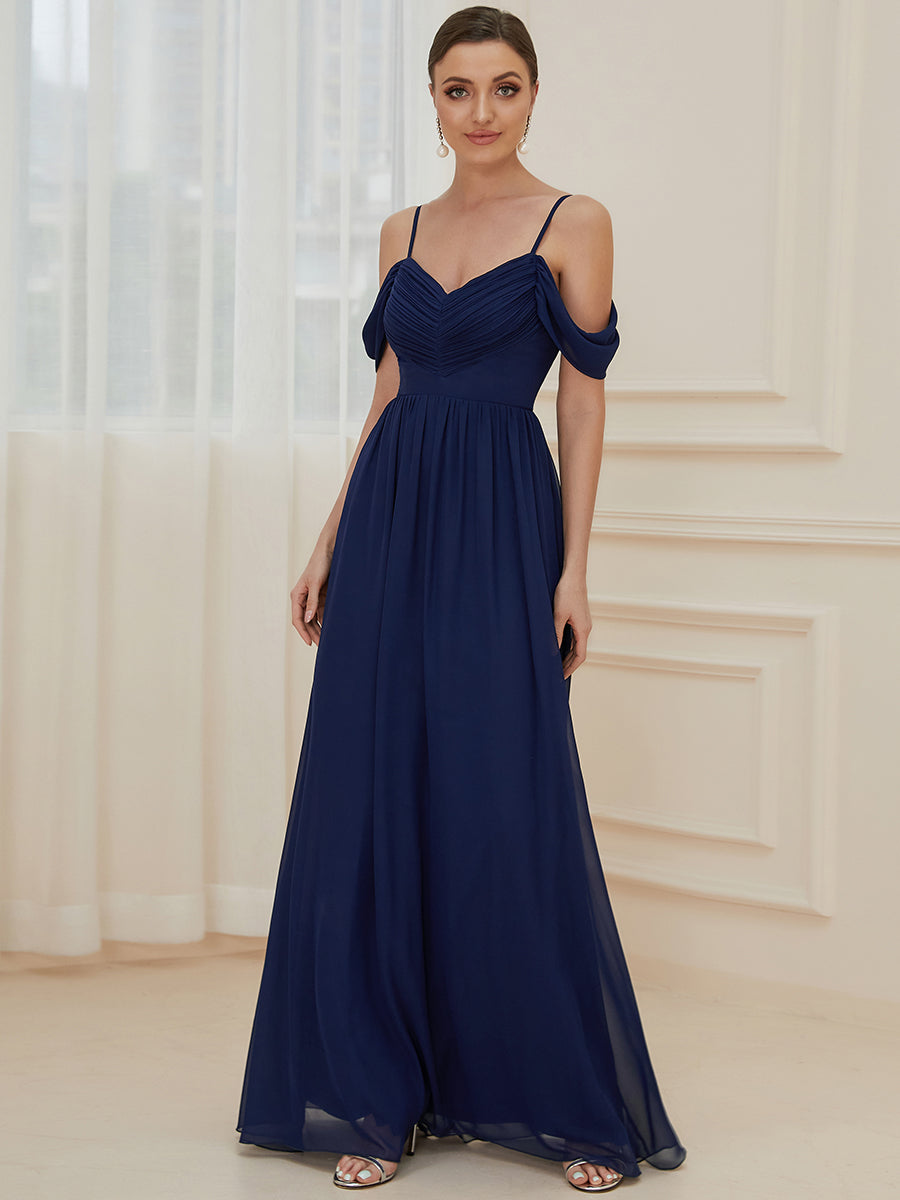 A Line Floor Length Deep V Neck Wholesale Bridesmaid Dresses