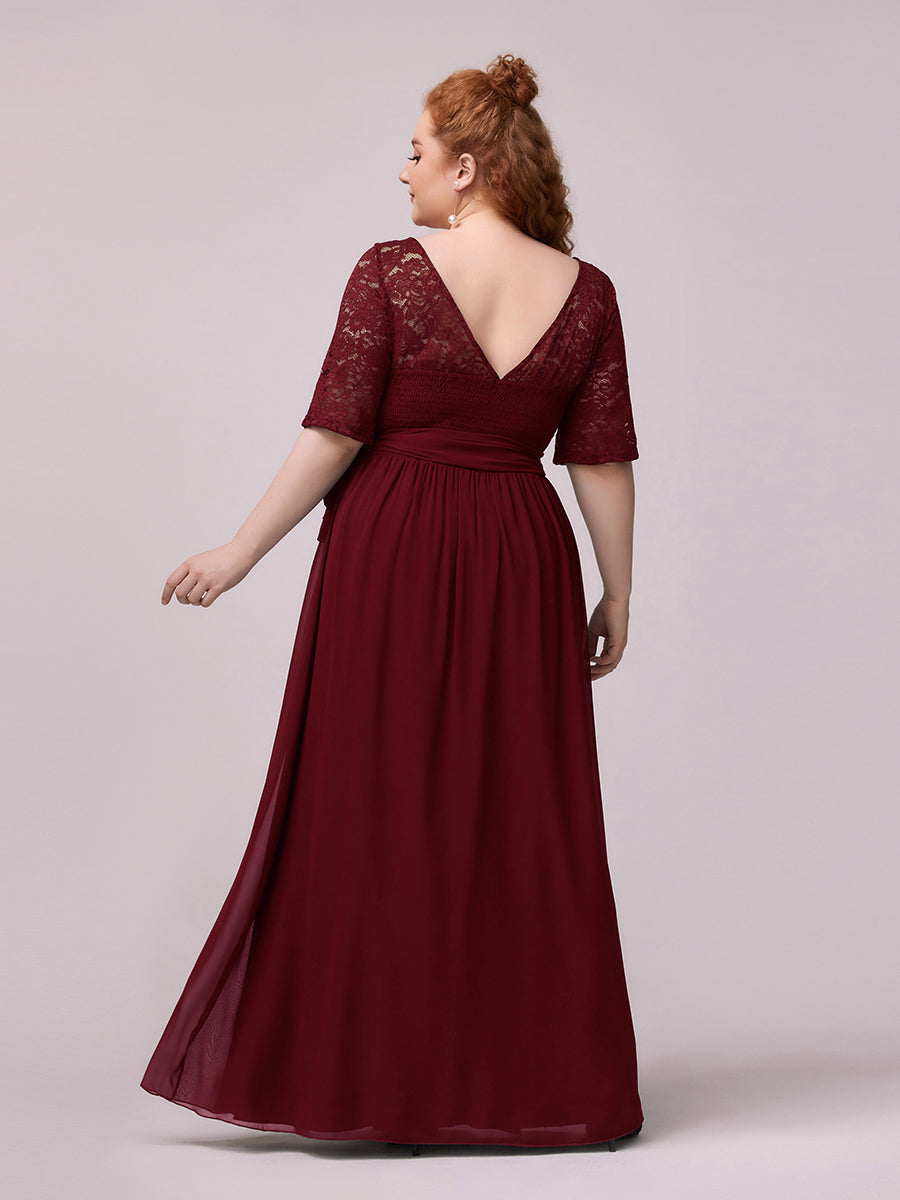 Maxi Long Lace Illusion Wholesale Plus Size Mother Of Bride Dresses